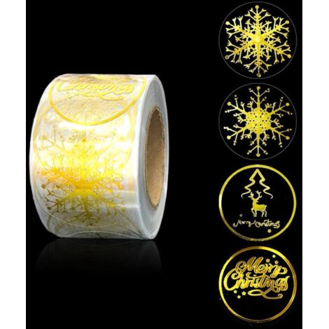 500 goldene Schneeflocken-Aufkleber – Selbstklebende Dekorationen für Weihnachtsumschläge