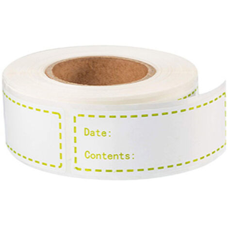 500 hojas de 2,5 x 7,6 cm, autoadhesivas, removibles, para almacenamiento, etiquetas verdes, etiquetas de fecha para congelador, resistentes a la grasa, fáciles de limpiar