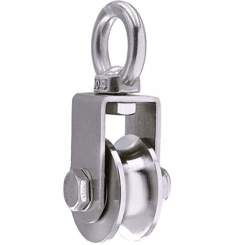 Image of 500 kg Heberolle mit 2 Lagern, Seilrolle, 48 mm Rolle, 201 Hebering, 48 Rad, U-förmige Nut