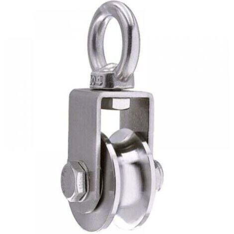 500 kg lifting pulley with 2 bearings, cable pulley, 48 mm pulley, 201 lifting ring, 48 wheel, U-groove