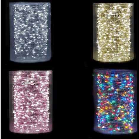 500 Luci micro led per albero di natale bianco caldo freddo rosa multicolor 37m addobbi decorazioni esterno casa catena luminosa - colorigenerali: BIANCO CALDO