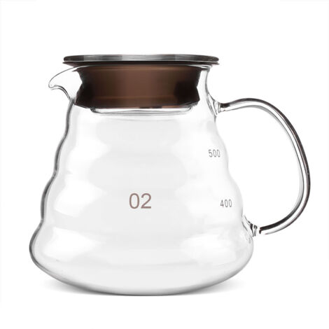 500 ml dickes, hitzebeständiges Glas-Filterkaffeegerät für Kaffee und Tee