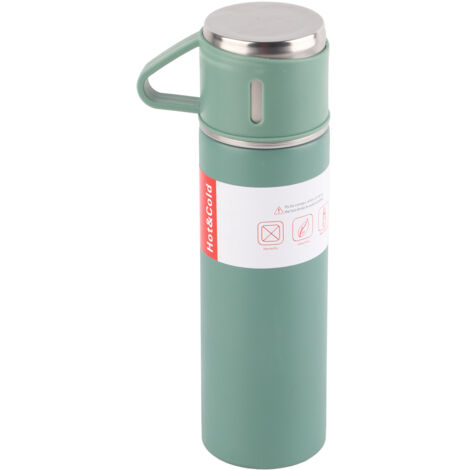 500 ml Edelstahl-Isolierwasserflasche, tragbare Thermosflasche für Outdoor-Aktivitäten, grün.