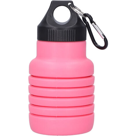 500-ml-Falt-Silikon-Wasserflasche mit Kunststoffverschluss für unterwegs