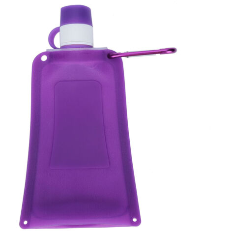 500 ml faltbare Silikon-Trinkflasche, ideal zum Wandern, Reisen und Radfahren, lila