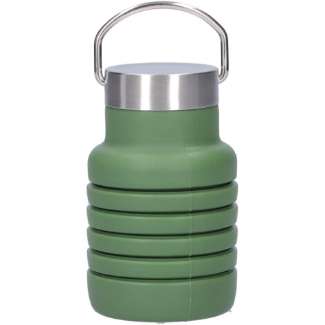 500 ml faltbare Silikon-Wasserflasche mit Edelstahldeckel für Wanderungen und militärische Aktivitäten