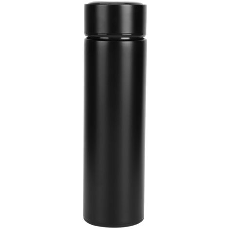 500 ml isolierte Edelstahl-Trinkflasche, modernes und dezentes Design, ideal für Zuhause oder Büro, mattschwarze Farbe.