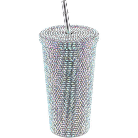 500-ml-Isolierwasserflasche aus Edelstahl mit Strasssteinen für Damen – Elegante Wasserflasche