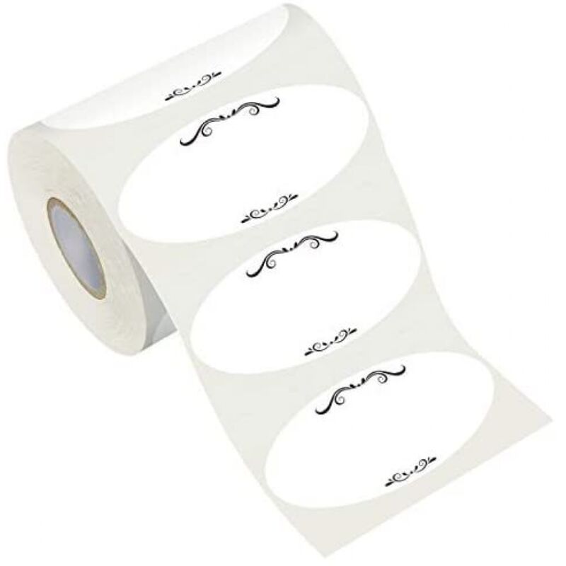 Linghhang - 600 Pcs Patterned Labels Stickers, Reusable, 2 x 1 Inch, Waterproof and Oil-Proof, Suitable for Food Containers, Kitchen, Restaurant,