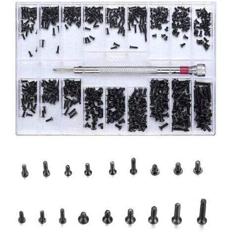 500 Pcs Micro Vis de Réparation, Kit d'assortiment Mini Vis électroniques pour Lunettes, Ordinateur Portable, Bijoux, Réparation de Montres