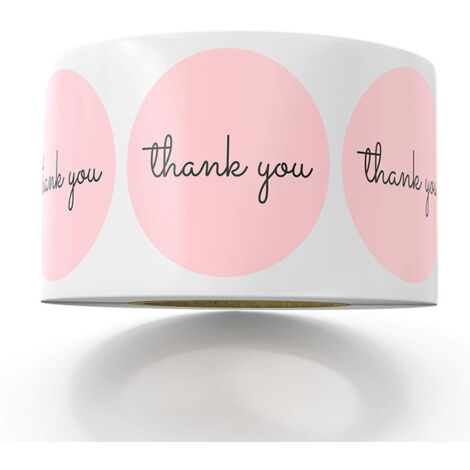 500 pegatinas de agradecimiento, pegatinas para sellar sobres, lindas pegatinas redondas de corazón rosa, pegatinas para etiquetas de papelería