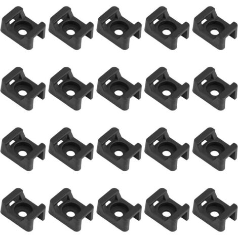 500 pezzi di fermacavi neri, base per fascette, 23 mm x 16 mm