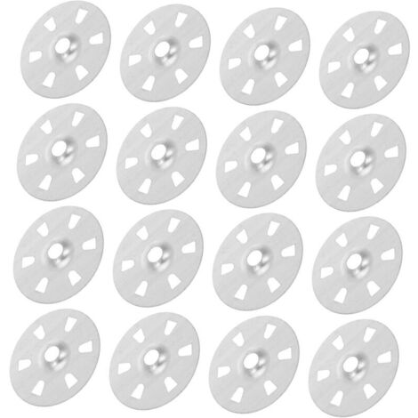 500 pezzi di rondelle di fissaggio in metallo per pannelli isolanti, rondelle piatte, sei per pannelli in schiuma rigida, supporto a vite per cartongesso