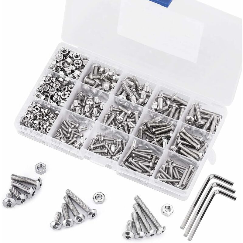 Longziming - 500 pezzi M3 M4 M5 Viti a brugola con...