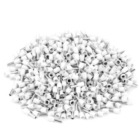 500 pezzi/set E2508 Tubi terminali pressati a freddo, terminali isolati, connettore per cavi (bianco)