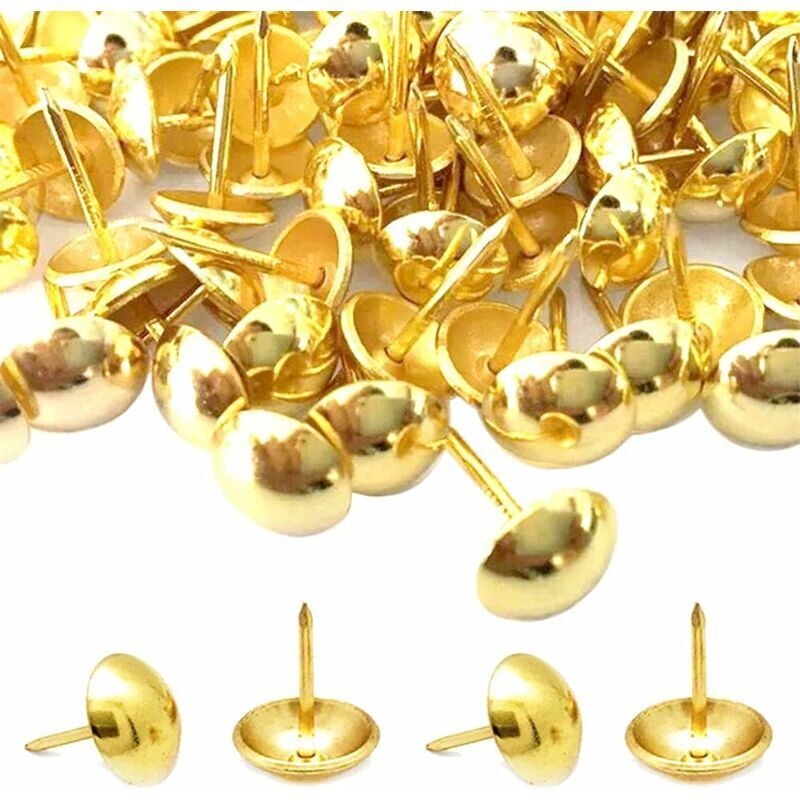 500 Pièces Clous de Tapissier, Basicon Robuste 10X8 MM Bronze Clous Tapissier Décoratifs Clou Rétro DIY Clous d'Ameublement pour