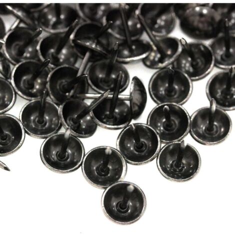 500 Pièces Clous de Tapissier, Robuste 17X11 MM Bronze Clous Tapissier Décoratifs Clou Rétro DIY Clous d'Ameublement pour Meubles Canapés Fauteuils Lits Chaises Vintage Decoratif, Noir