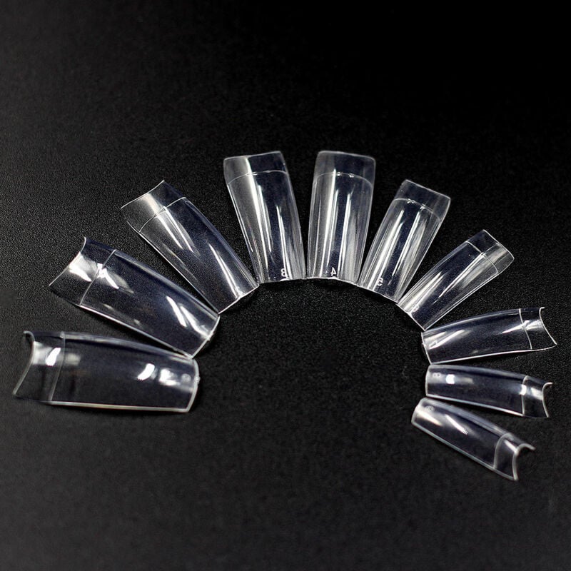 500 pièces de faux ongles d'entraînement à tête plate pour manucure française européenne et américaine