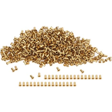 500 pièces d'œillets en laiton décoratifs perforés, excellente résistance à la corrosion, boucles à œil en cuivre 1,7x3,5x2,8mm
