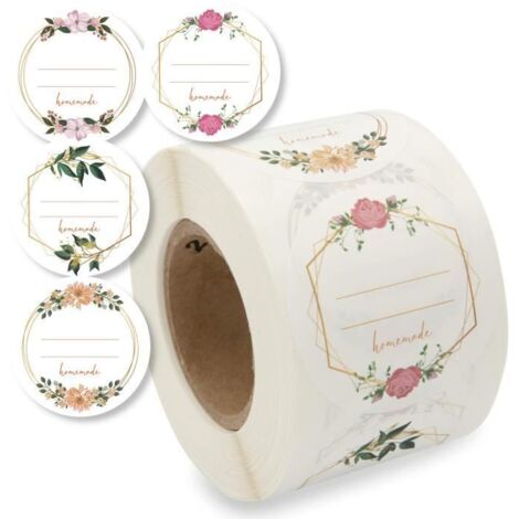 500 Pièces Étiquettes Adhésives Autocollant Papier Kraft pour Cartes Décor