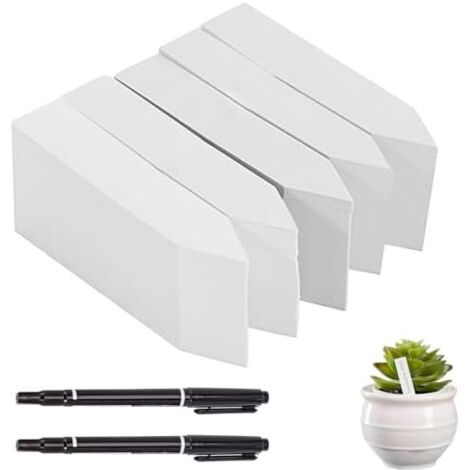 500 Pièces Étiquettes Plante Potagère, Etiquette Potager Plastique Exterieur, Blanc Mini Étiquette pour Semis Etiquettes Jardin Imperméable Exterieur avec 2 Feutres Noirs Potagère Graines Fleurs -