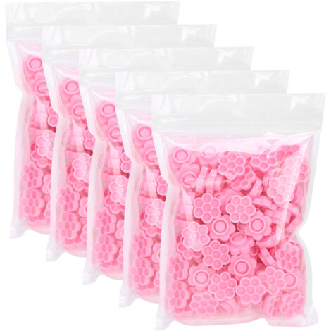 500 pièces Supports Colle pour Extensions Cils en Forme de Fleur, Coupe à Colle Rose pour Greffe de Cils