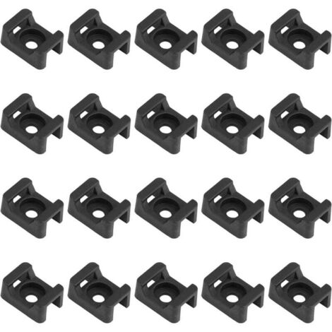 500 piezas de soportes para bridas de cable negros, base para bridas de cable, 23 mm x 16 mm