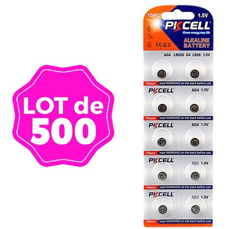 500 Piles Bouton AG4 Super Alcaline 1.5V Kodak