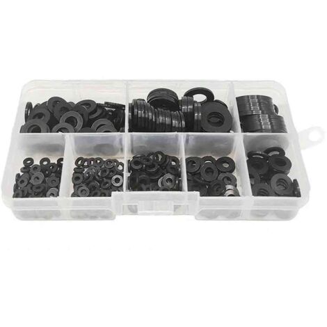 500 rondelles plates en caoutchouc et nylon anticorrosion en plastique pour fixations industrielles