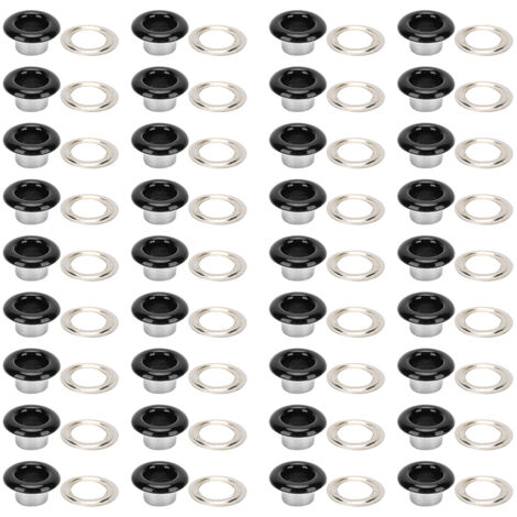 500 Sets d'Oeillets Métalliques 4.5mm Noir pour Chaussures, Sacs en Cuir, Boutons et Rivets DIY