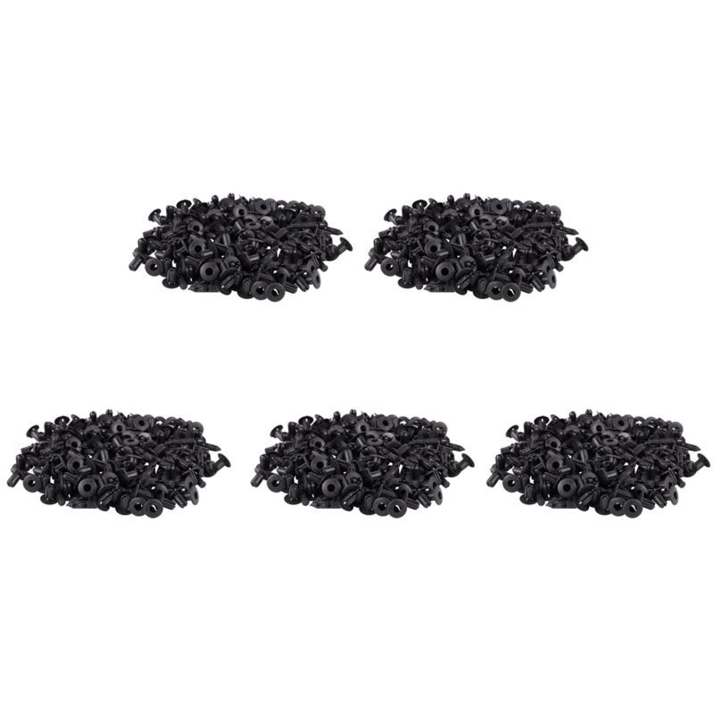 Image of Tlily - 500 Stücke Auto Form Tür Kotflügel 5mm Loch Kunst Stoff Nieten Befestigung Schwarz.