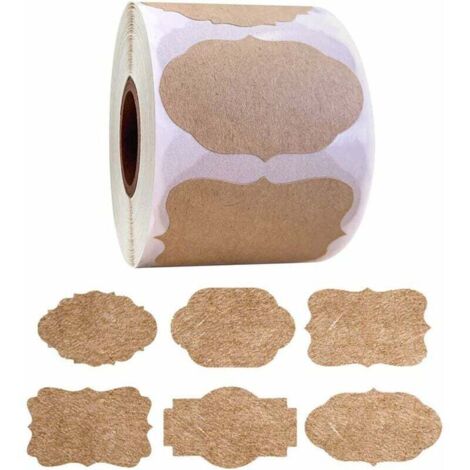 500 Stück Kraft-Aufkleber zum Backen, selbstklebend, handgefertigt, selbstklebend, Weihnachtsgeschenkanhänger, natürliche Kraft, Geschenkanhänger für Feiertage, Etiketten, Rolle D