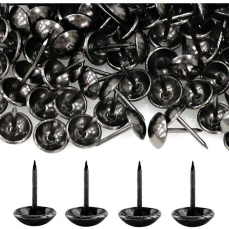 500 Stück Polsternägel, hochbelastbar, 17 x 11 mm, bronzefarben, dekorativ, Retro-Stil, DIY-Polsternägel für Möbel, Sofas, Sessel, Betten, Stühle, Vintage-Dekoration, Schwarz