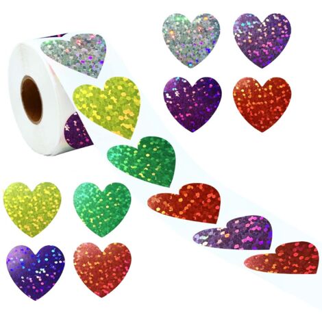 500 Stück/Rolle, 2,5 cm Rolle selbstklebende Sternaufkleber, Belohnungstabellen, dekorative Aufkleber, Etiketten (Liebe)