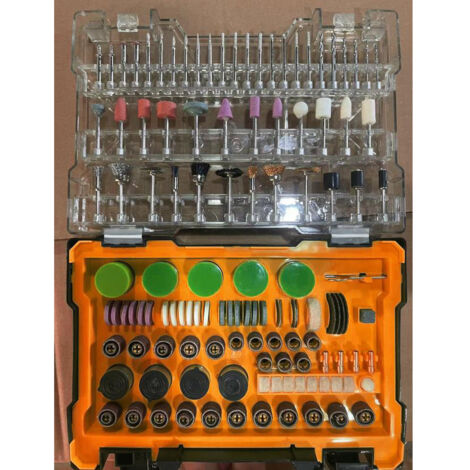 500 tlg Multifunktionswerkzeug Zubehör Set, Universal Rotationswerkzeug Zubehör mit Tragekoffer, Drehwerkzeug Zubehör für Schneiden Schleifen Polieren Bohren Reinigen Gravieren und Detailarbeiten