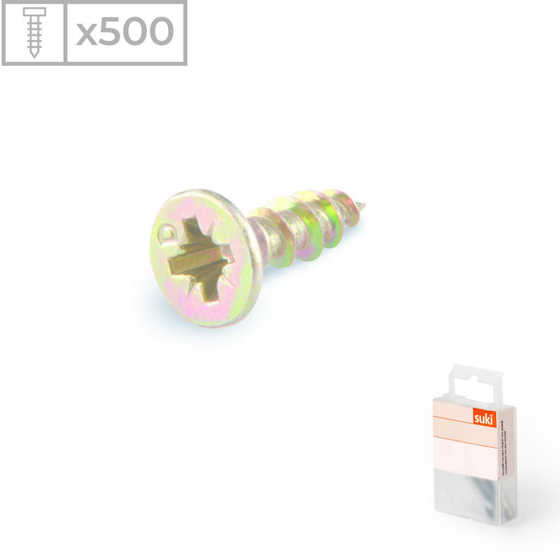 

500 Tornillos para bisagra fabricados en acero zincado, medidas 3,0x12mm
