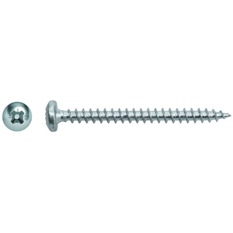 500 vis agglo tête cylindrique pozidriv zingués blanc - Diamètre 4,5 mm - Longueur 30 mm