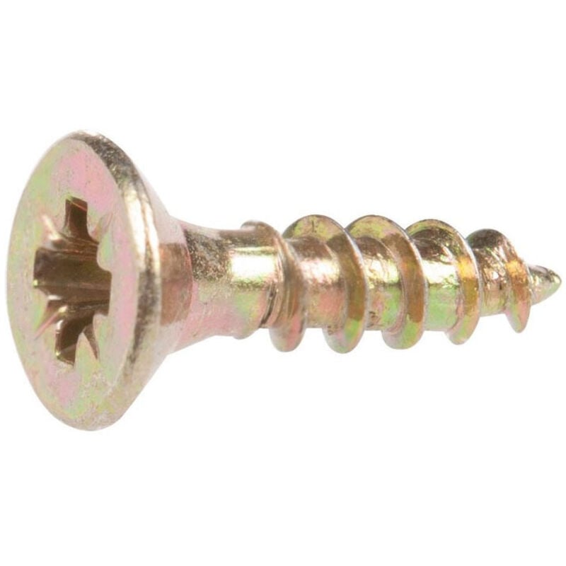 500 vis agglo tête fraisée pozidriv acier zingués bichromatées (jaune/or) - Diamètre 4 mm - Longueur 35 mm