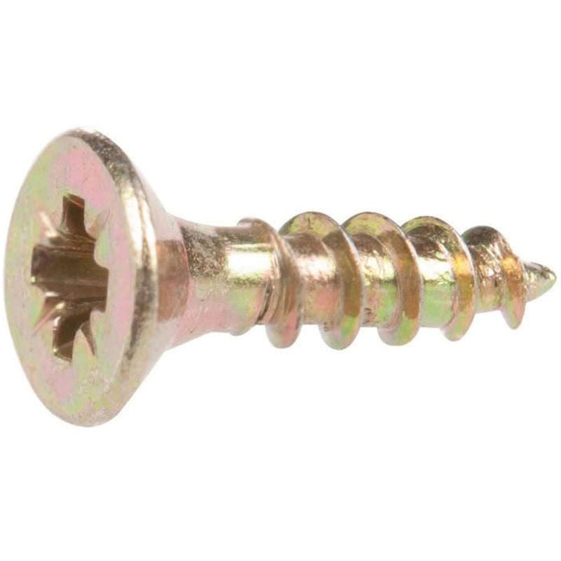 500 vis agglo tête fraisée pozidriv acier zingués bichromatées (jaune/or) - Diamètre 4 mm - Longueur 45 mm