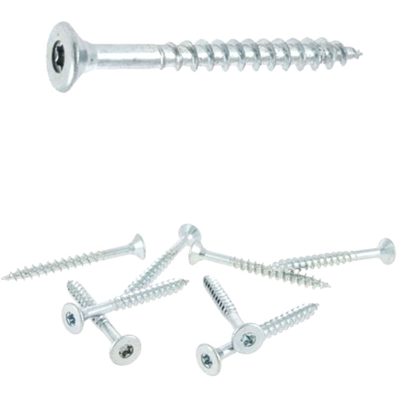 500 vis agglo tête fraisée Torx acier zingués blanc - Diamètre 3 mm - Longueur 16 mm