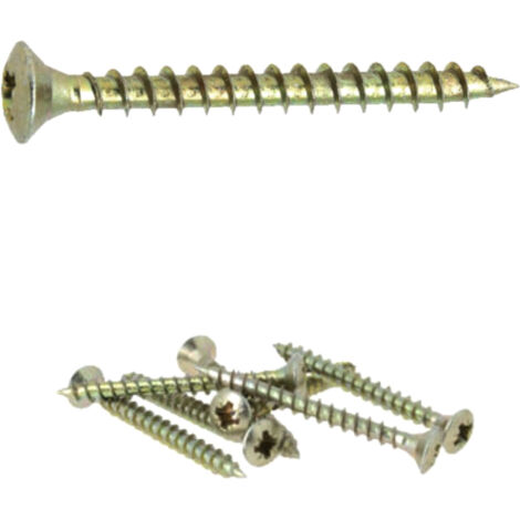500 vis agglo têtes fraisées bombées pozidriv bichromatées (jaune/or) - Diamètre 4 mm - Longueur 35 mm mm