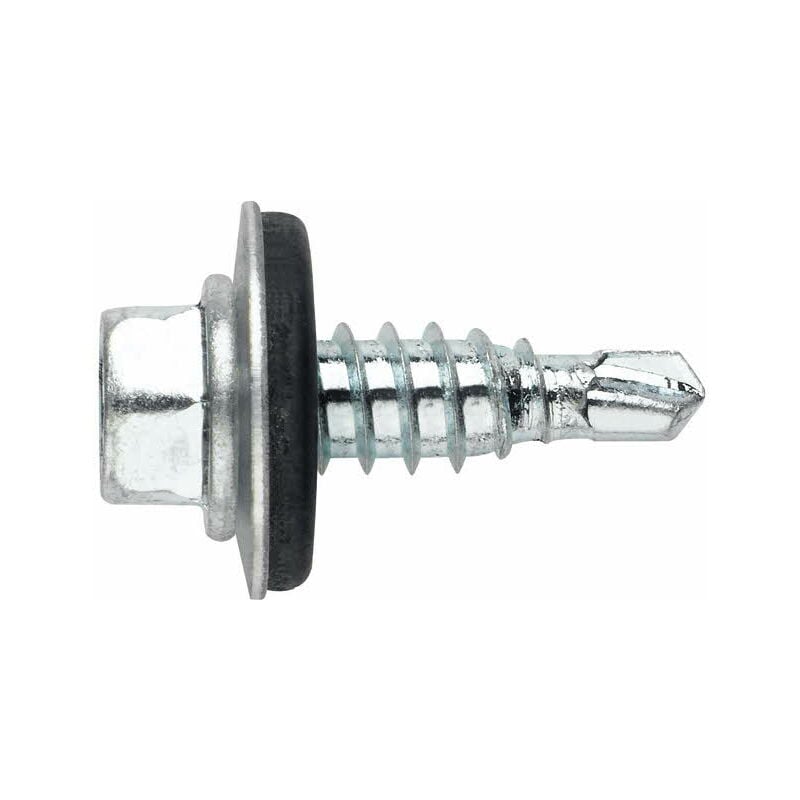 Vis autoperceuse - Tête hexagonale - Pointe foreuse reduite - Rondelle vulcanisée acier-EPDM 6,3 x 20 P16 - Boite de 500