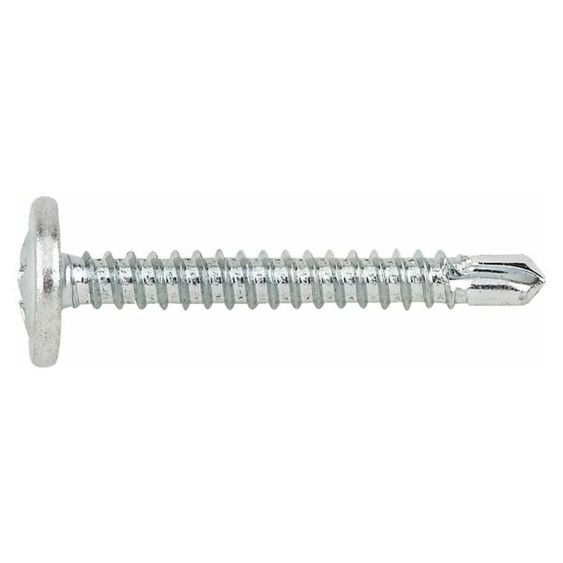 Boite de 500 - Vis autoperceuses - Tête bombée basse avec rondelle estampée - Empreinte ph - Zinguée 4,2 x 25