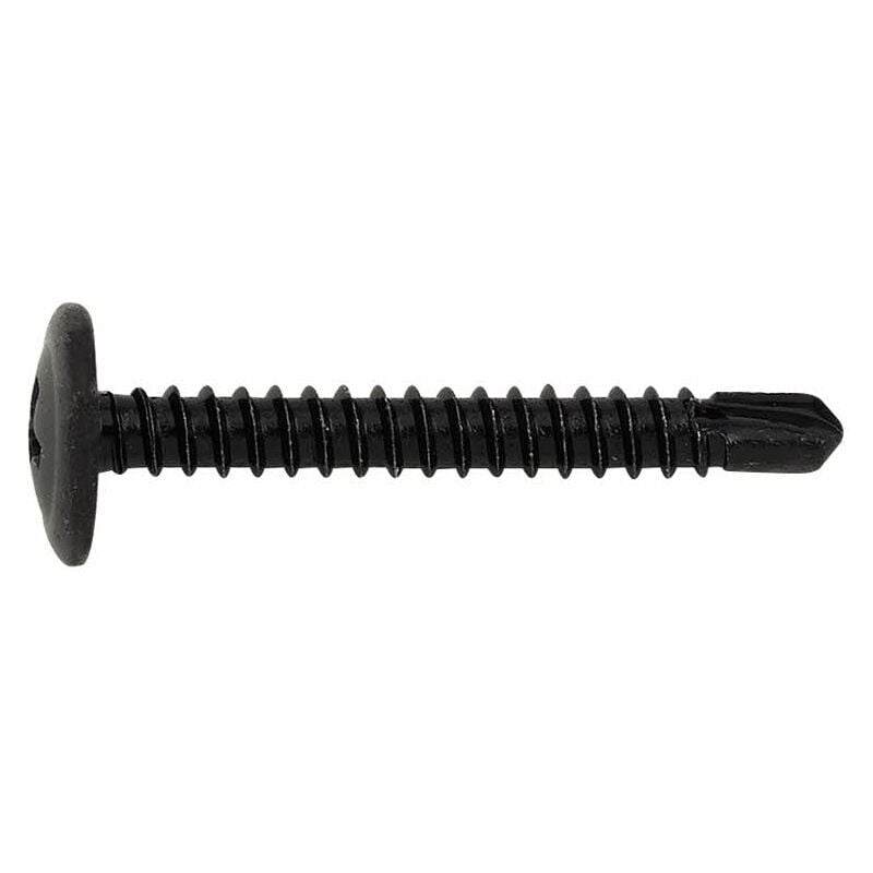 Vis autoperceuses - Tête bombée basse avec rondelle estampée - Empreinte ph - Zinguée Noire 4,2 x 19 - Boite de 500