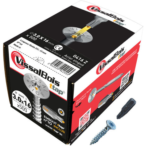 500 vis bois TTAP 3x16mm asymétrique zingué - Vissal