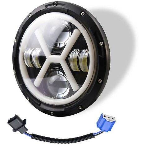 500 W 7 Zoll runder Angel Eye LED-Scheinwerfer 30000 lm mit Hi/Lo Beam Drl Halo Ring für Wrangler Jk Tj