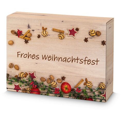 500 x Präsentkarton für 3 Flaschen 360x250x90 mm Holzoptik Schokobraun Braun