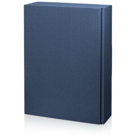 500 x Präsentkarton für 3 Flaschen 360x250x90 mm offene Welle Blau