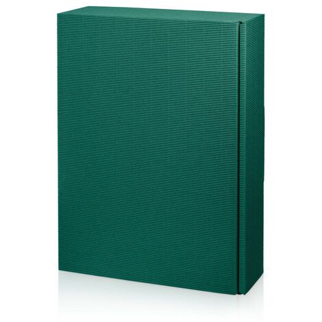 500 x Präsentkarton für 3 Flaschen 360x250x90 mm offene Welle Grün