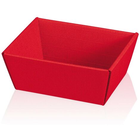 500 x Präsentkorb Geschenkkorb 195x145x100 mm offene Welle Rot